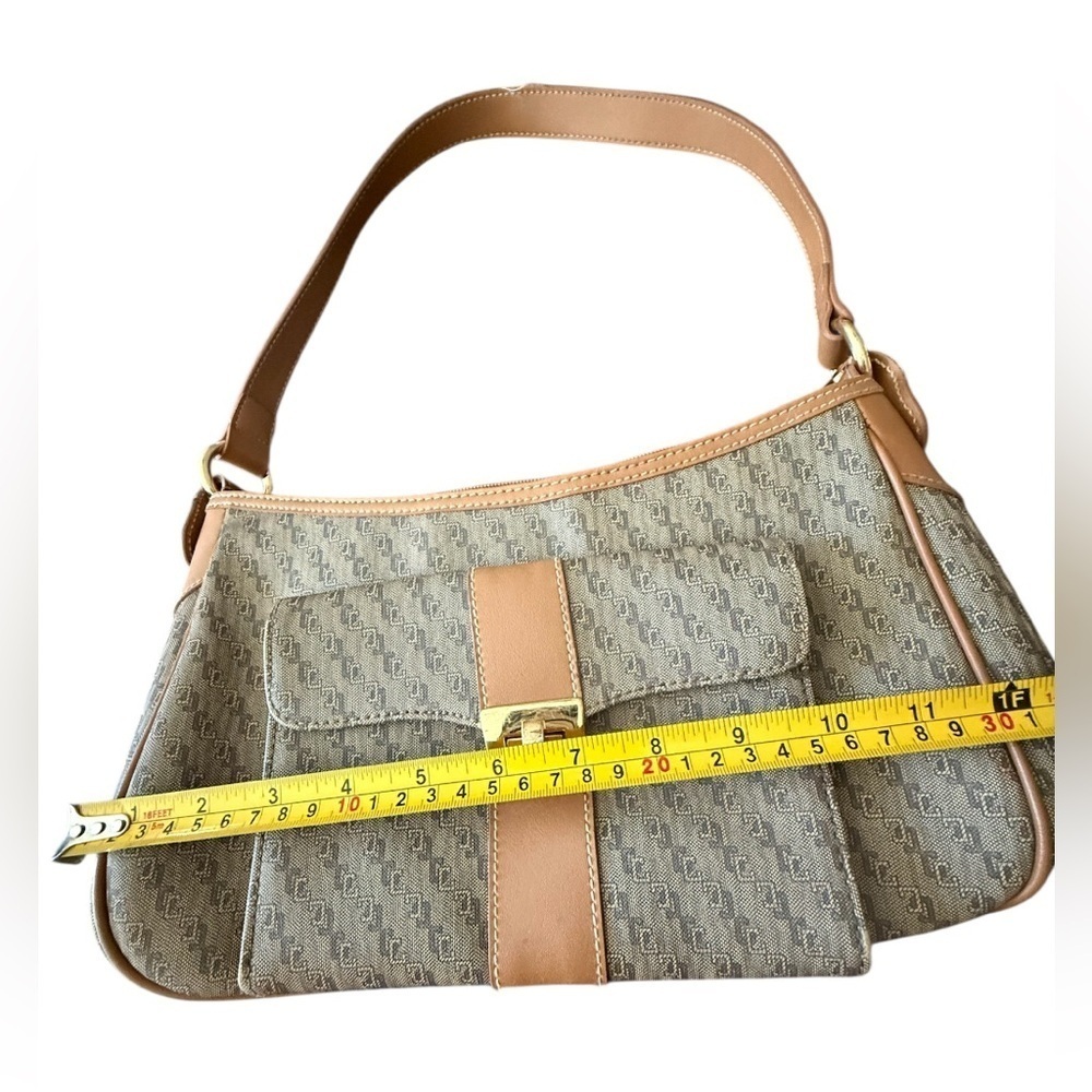 Y2k American Leather Brown Monogram Shoulder Bag - Picture 4 of 5